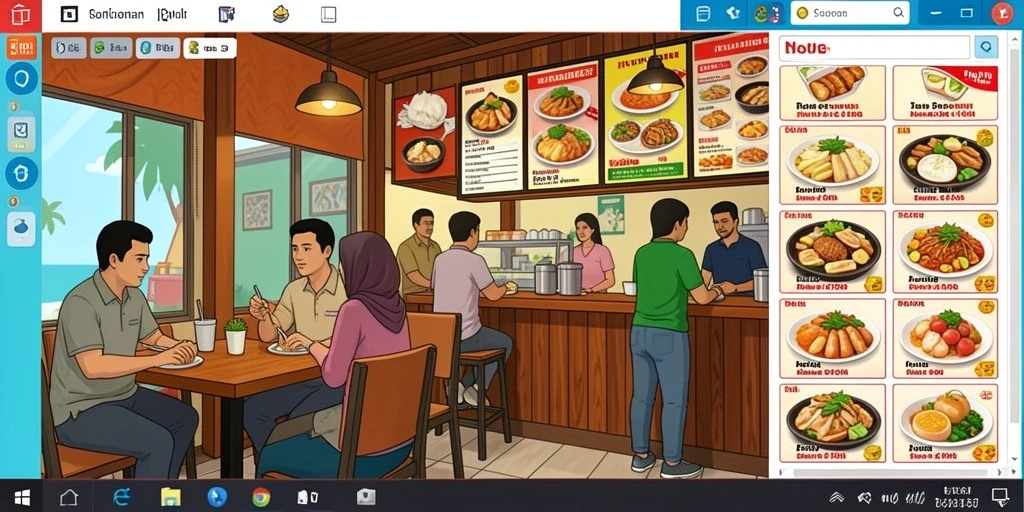 Menu permainan yang lengkap dan mudah diakses.